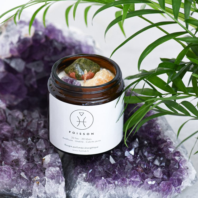 Bougie énergétique astrologique vegan parfumée - POISSON